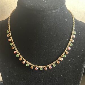 Vintage Multicolor Gemstone Necklace with Elegant Design